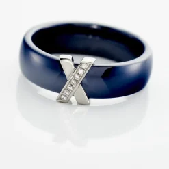 Bague Cronos Argent Blanc Céramique Oxyde