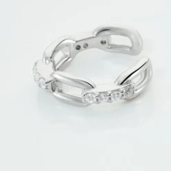Bague D'hélix Unitaire Antonino Argent Blanc Oxyde De Zirconium