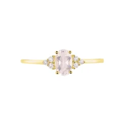Bague Diapre Or Jaune Quartz Oxyde De Zirconium