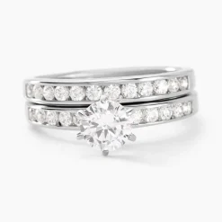 Bague Double Jeu Argent Blanc Oxyde De Zirconium