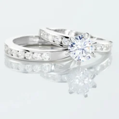 Bague Double Jeu Argent Blanc Oxyde De Zirconium