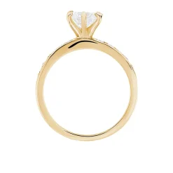 Bague Double Jeu Plaqué Or Jaune Oxyde De Zirconium