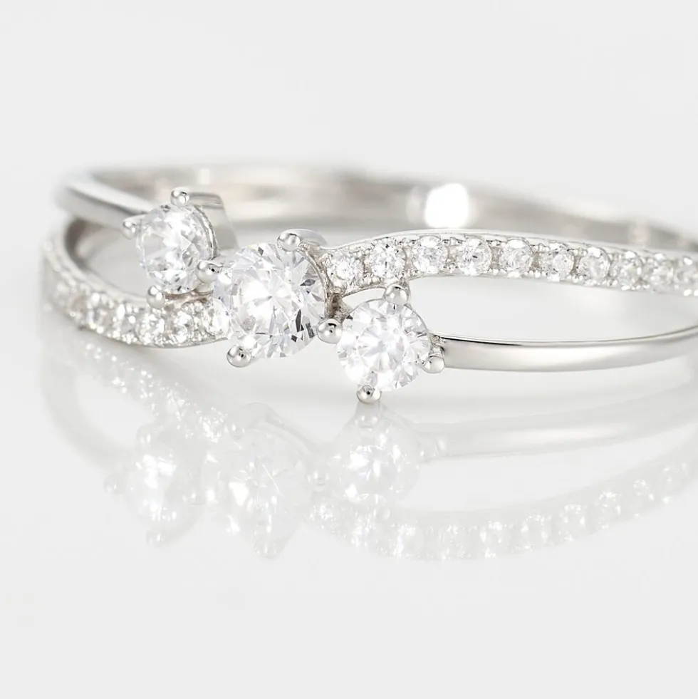 Bague Edwige Or Blanc Oxyde De Zirconium