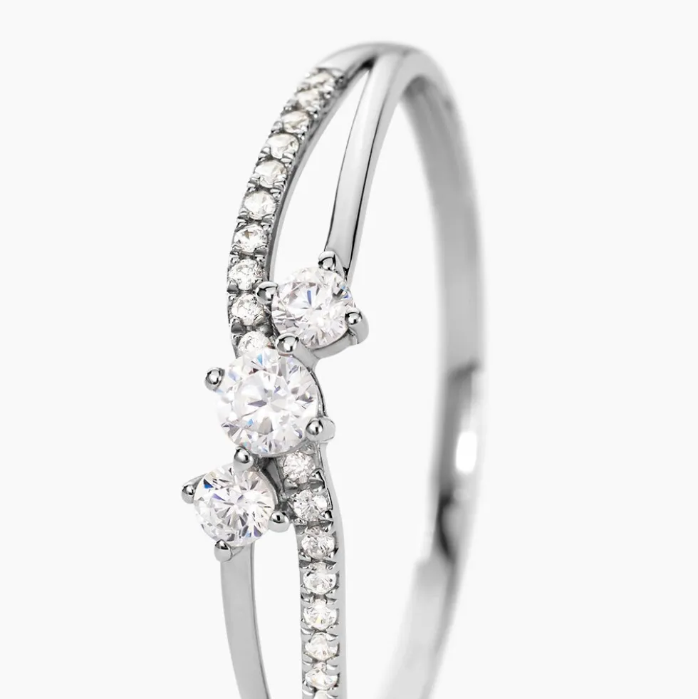 Bague Edwige Or Blanc Oxyde De Zirconium