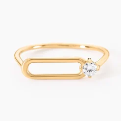 Bague Ellin Plaque Or Jaune Oxyde De Zirconium