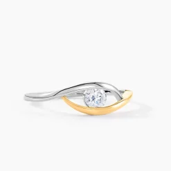 Bague Elmie Or Jaune Argent Blanc Oxyde De Zirconium