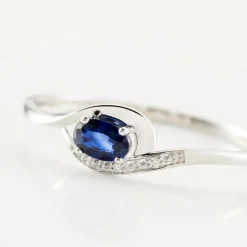 Bague Emotion Or Blanc Saphir Diamant