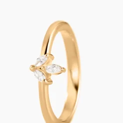 Bague Erma Plaqué Or Doré Oxyde De Zirconium