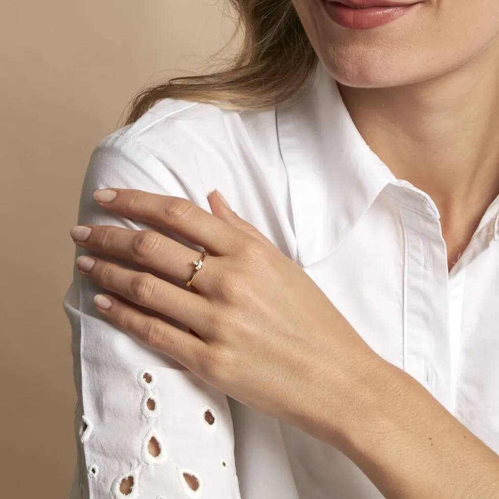 Bague Erma Plaqué Or Doré Oxyde De Zirconium