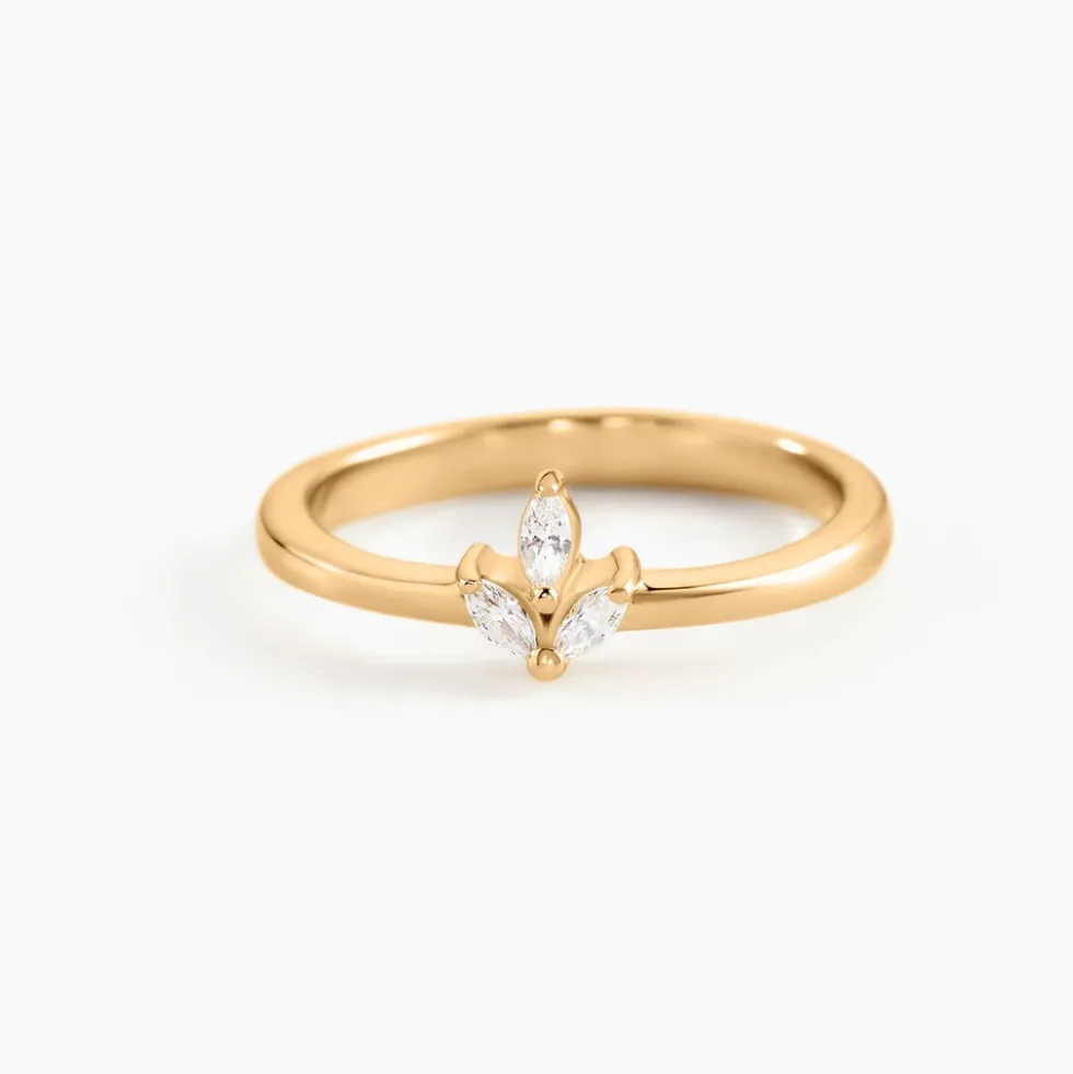 Bague Erma Plaqué Or Doré Oxyde De Zirconium