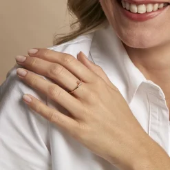 Bague Erma Plaqué Or Doré Oxyde De Zirconium