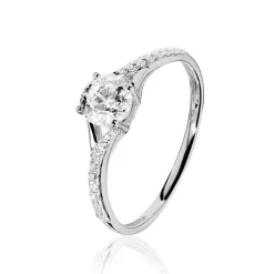 Bague Evita Or Blanc Oxyde De Zirconium