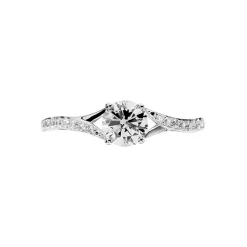 Bague Evita Or Blanc Oxyde De Zirconium