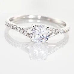 Bague Evita Or Blanc Oxyde De Zirconium