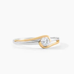 Bague Evora Or Jaune Argent Blanc Oxyde De Zirconium