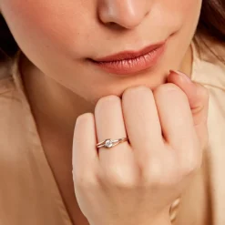 Bague Evora Or Jaune Argent Blanc Oxyde De Zirconium