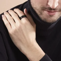 Bague Fabio Acier Noir