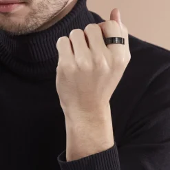 Bague Fabio Acier Noir