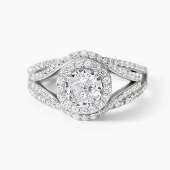 Bague Ferne Argent Blanc Oxyde De Zirconium