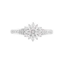 Bague Floris Or Blanc Oxyde De Zirconium