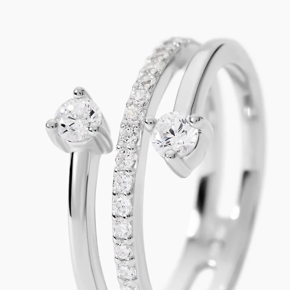Bague Gait Argent Blanc Oxyde De Zirconium
