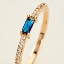 Bague Gamboa Plaqué Or Jaune Verre Oxyde De Zirconium
