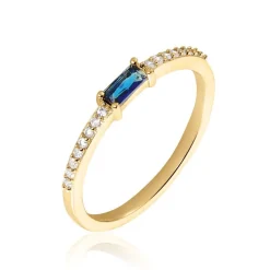 Bague Gamboa Plaqué Or Jaune Verre Oxyde De Zirconium