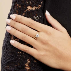 Bague Gen Plaqué Or Oxyde De Zirconium