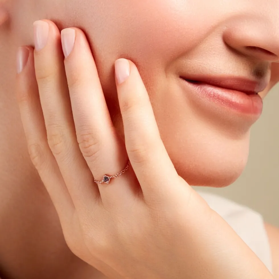 Bague Gily Argent Rose Oxyde De Zirconium