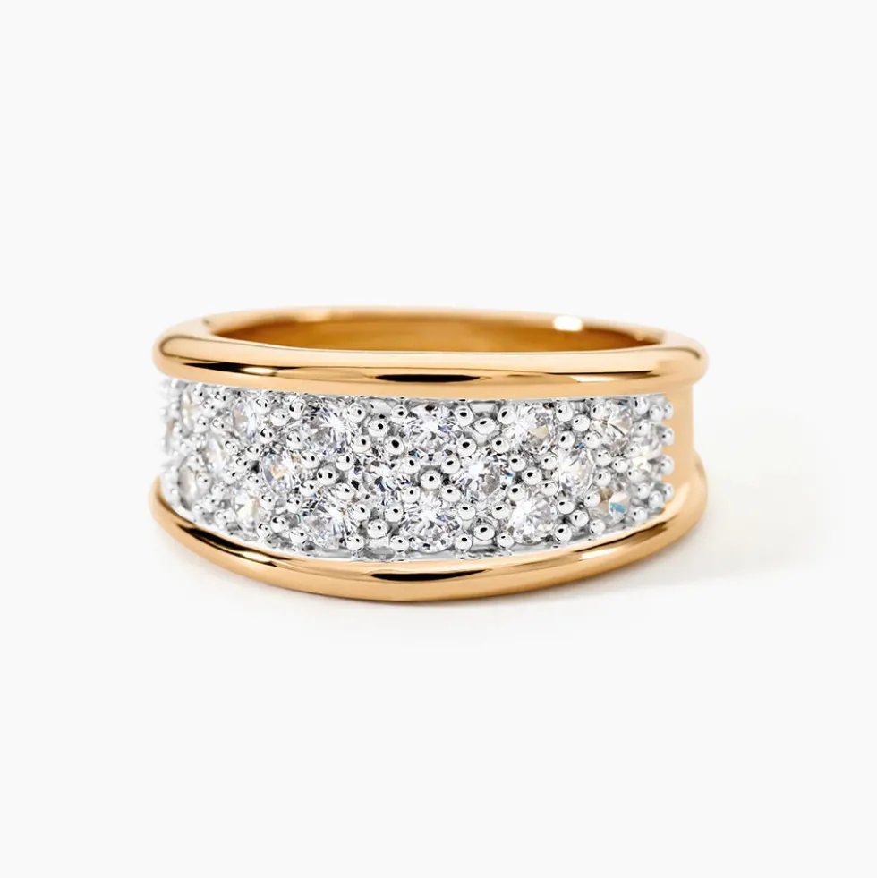 Bague Guerline Plaqué Or Jaune Oxyde De Zirconium