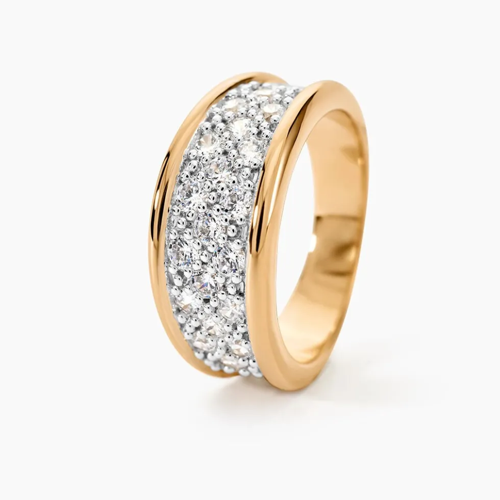 Bague Guerline Plaqué Or Jaune Oxyde De Zirconium