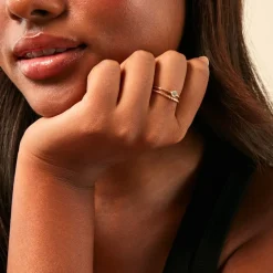 Bague Halo Plaque Or Jaune Oxyde De Zirconium