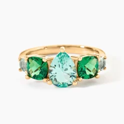 Bague Huffie Plaqué Or Jaune Pierre D'imitation