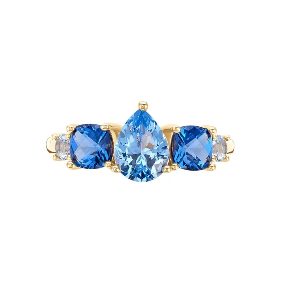 Bague Huffie Plaqué Or Jaune Pierre D'imitation