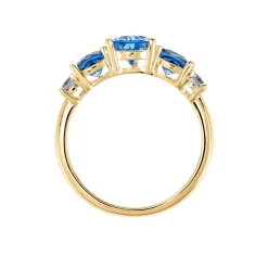 Bague Huffie Plaqué Or Jaune Pierre D'imitation
