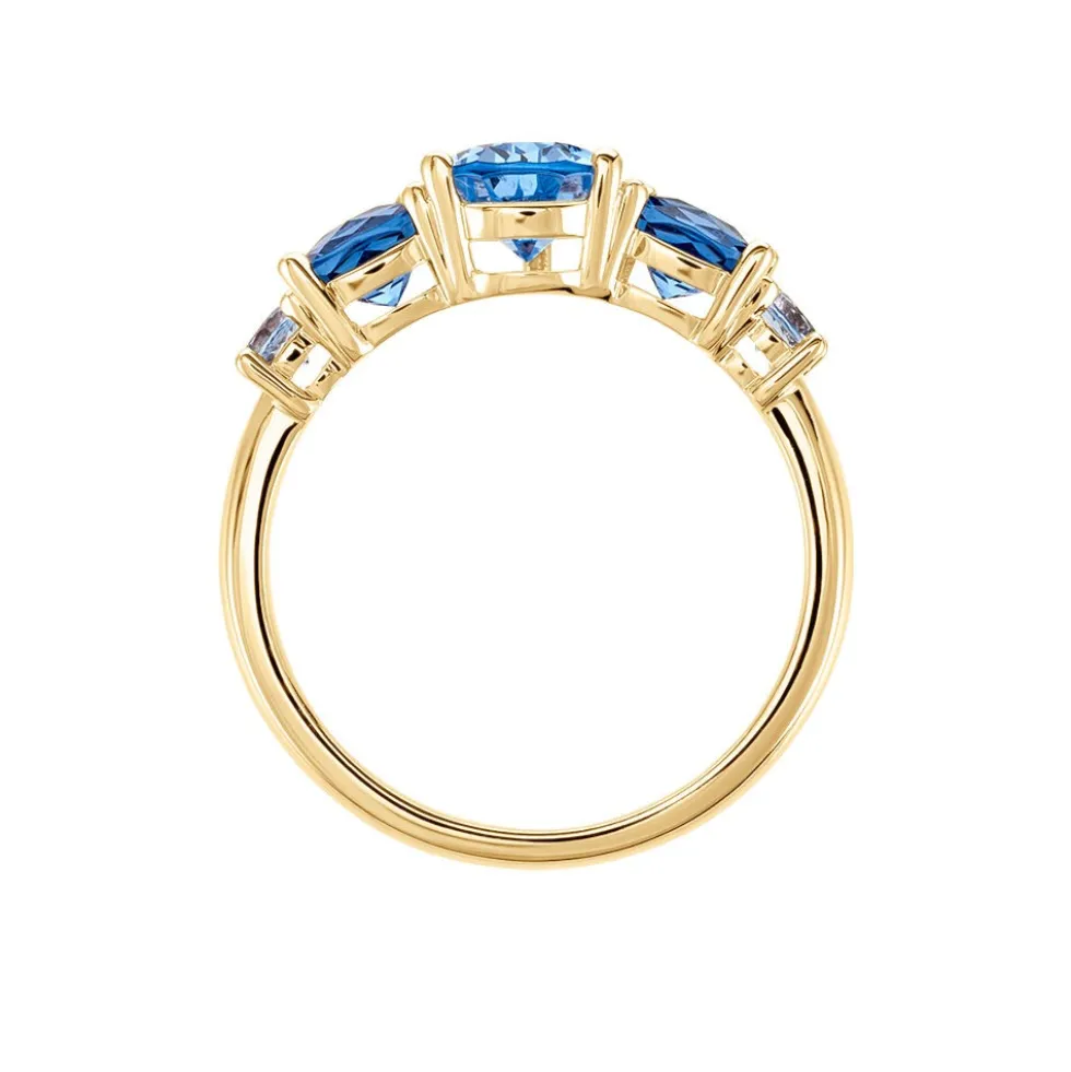 Bague Huffie Plaqué Or Jaune Pierre D'imitation