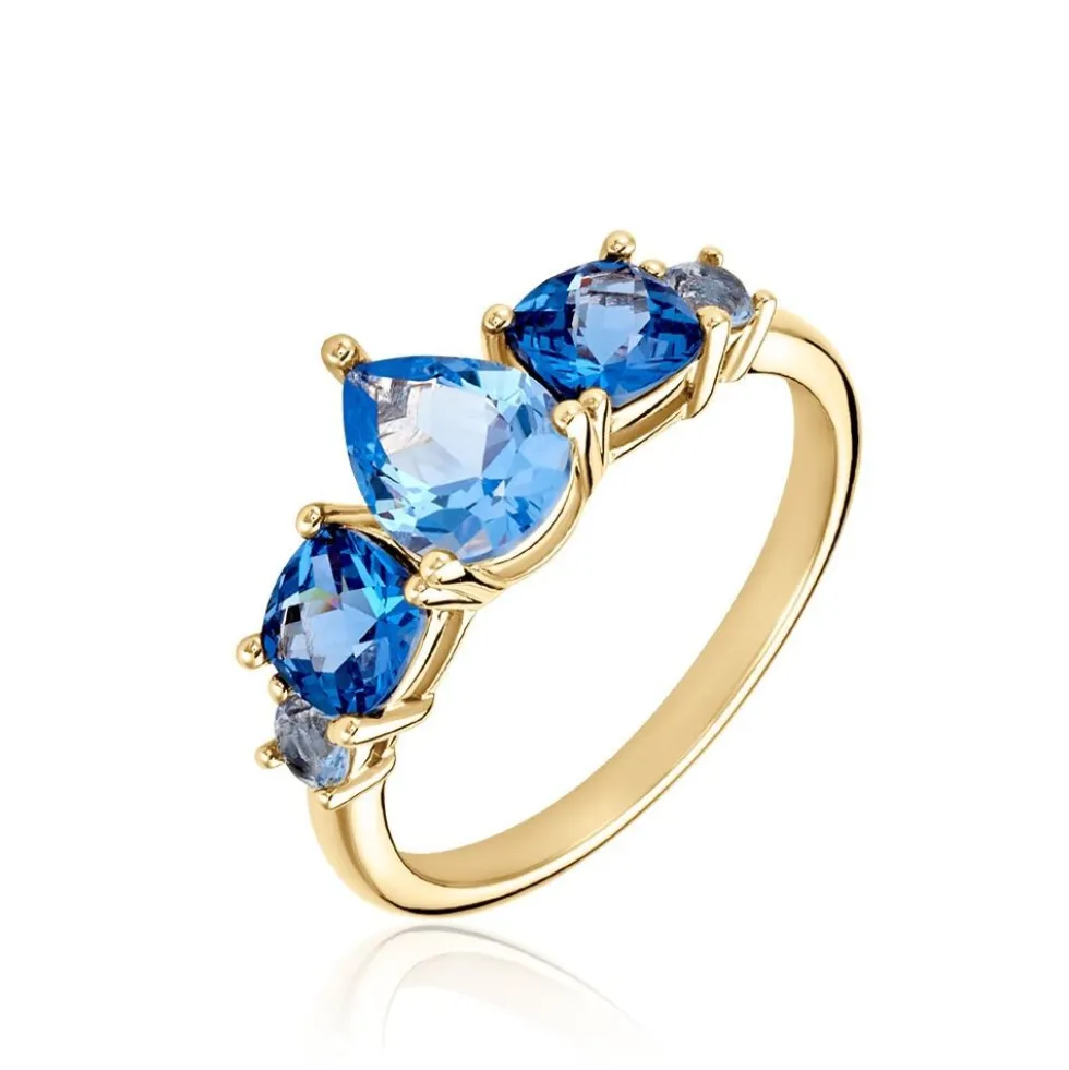 Bague Huffie Plaqué Or Jaune Pierre D'imitation