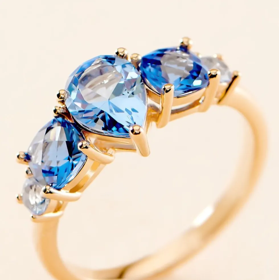 Bague Huffie Plaqué Or Jaune Pierre D'imitation