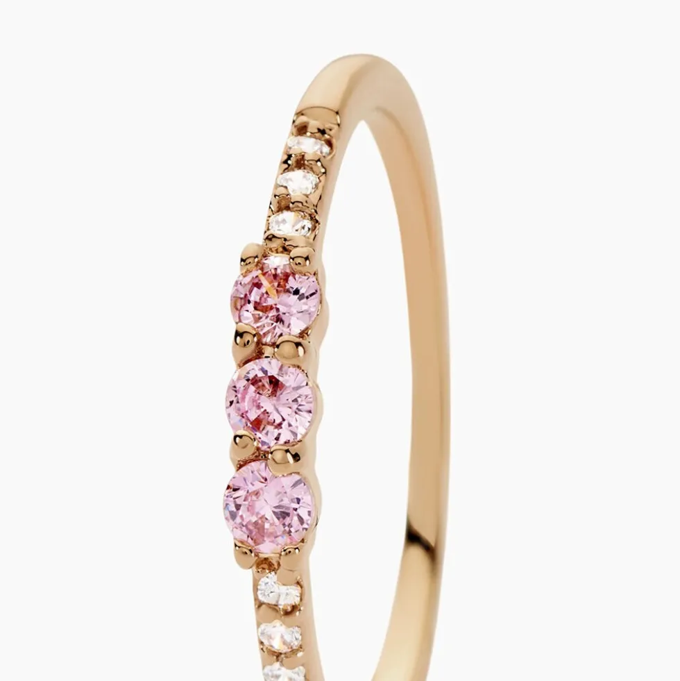 Bague Isaline Plaque Or Jaune Oxyde De Zirconium