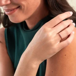 Bague Isaline Plaque Or Jaune Oxyde De Zirconium