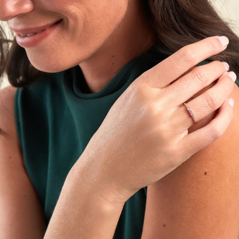 Bague Isaline Plaque Or Jaune Oxyde De Zirconium