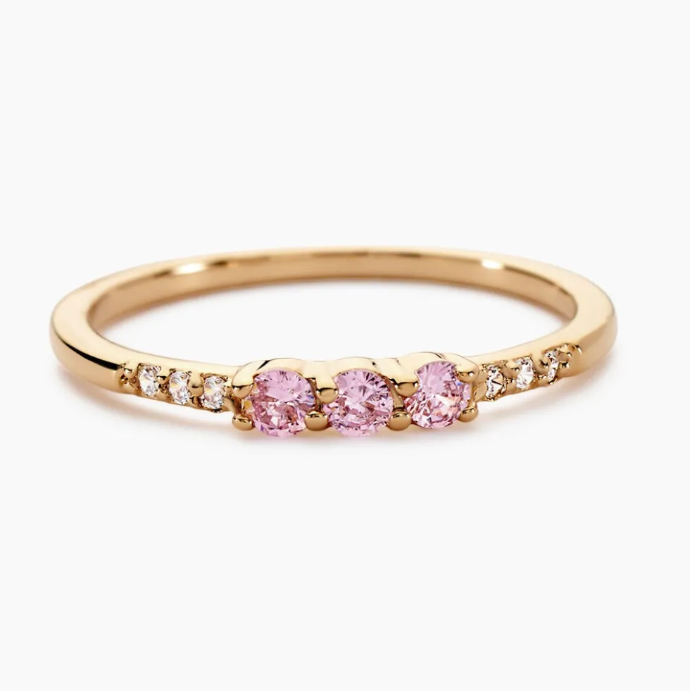 Bague Isaline Plaque Or Jaune Oxyde De Zirconium