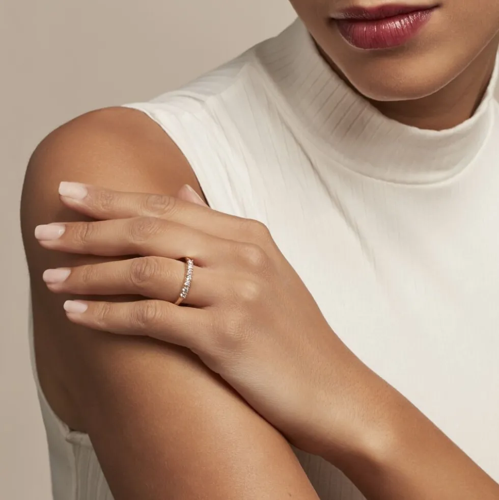 Bague Isee Plaqué Or Jaune Oxyde De Zirconium