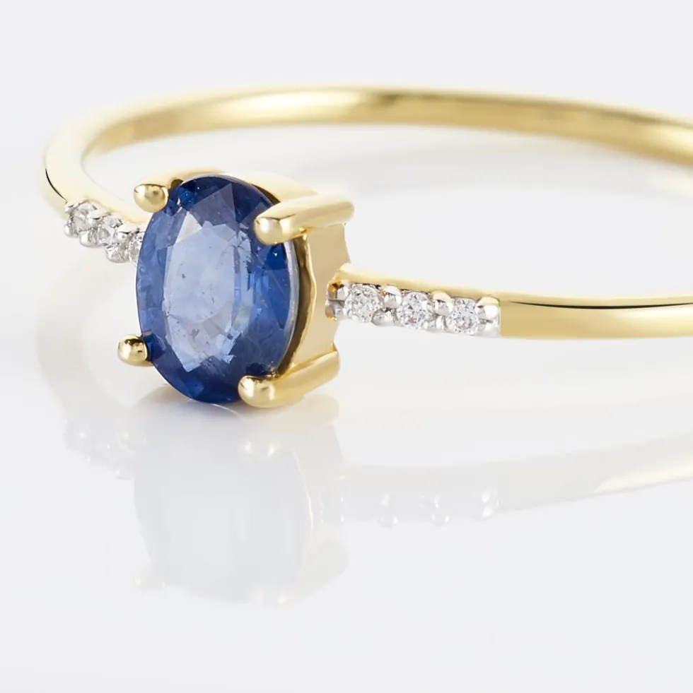 Bague Jehane Or Jaune Saphir Et Diamant
