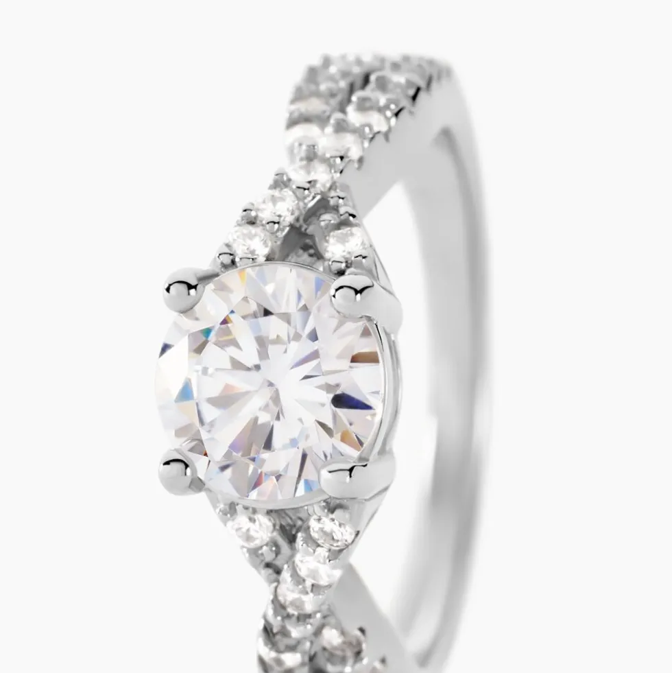 Bague Karin Argent Blanc Oxyde De Zirconium