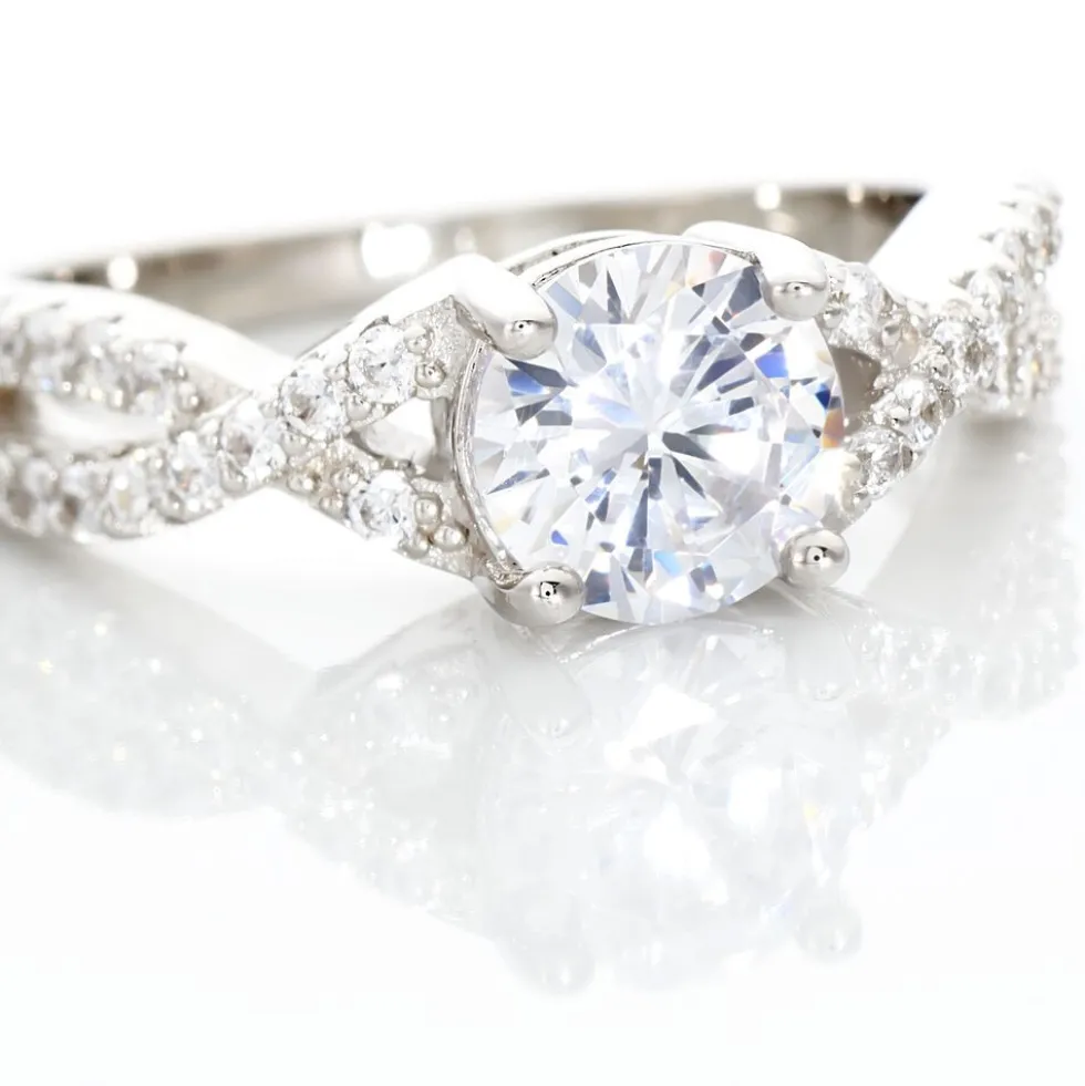 Bague Karin Argent Blanc Oxyde De Zirconium