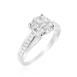 Bague Kate Ld Or Jaune Diamant Synthetique Blanc Diamant Synthetique