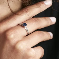 Bague Kate Or Blanc Saphir Et Diamant