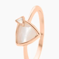 Bague La Muse Argent Rose Nacre Oxyde De Zirconium