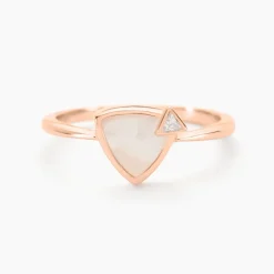 Bague La Muse Argent Rose Nacre Oxyde De Zirconium